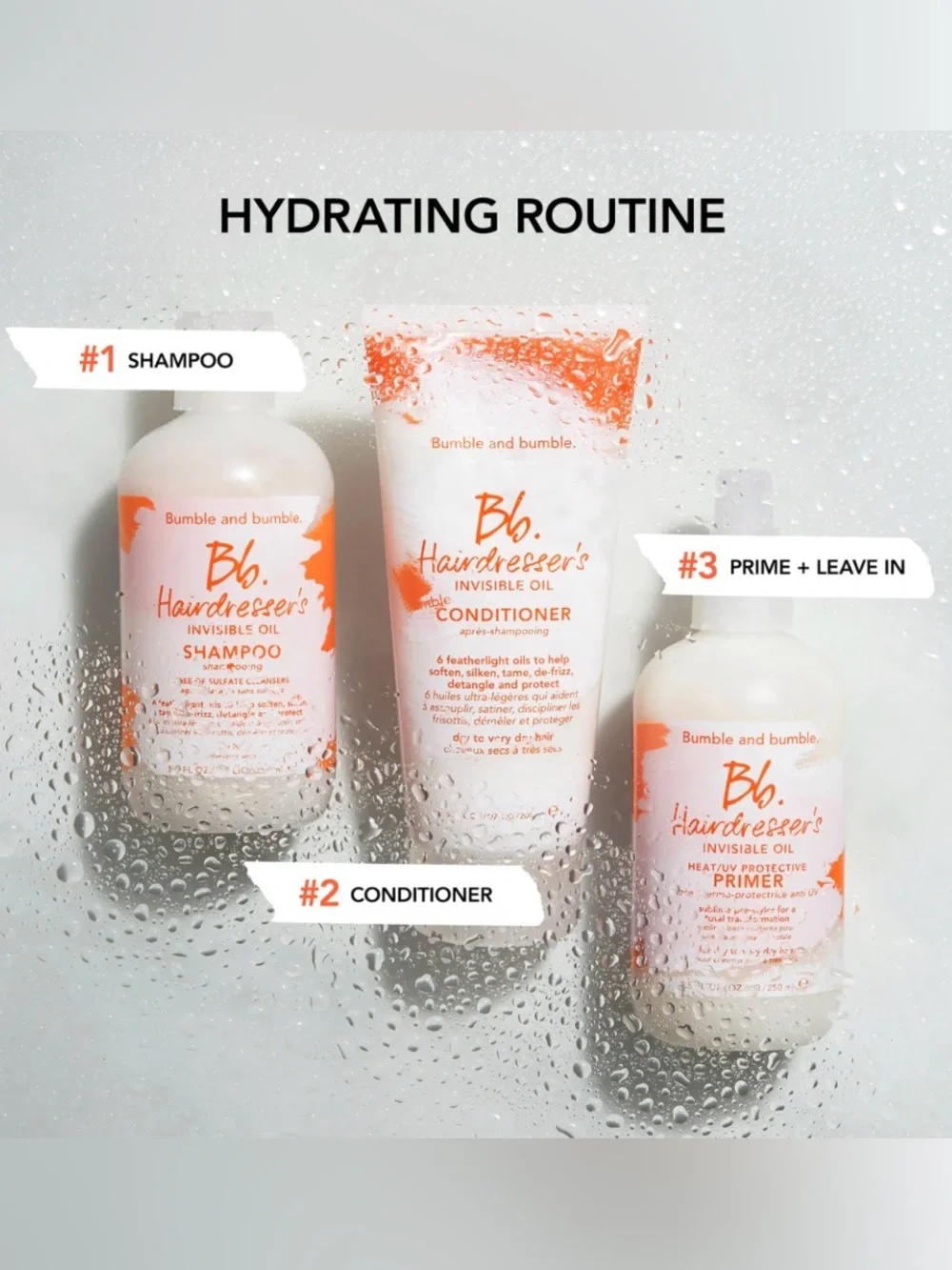 NEW Bumble and Bumble All About Hydration Set Invisible Oil Hair Set